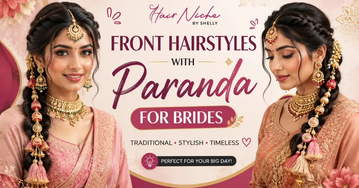 Front Hairstyles with Paranda for Brides